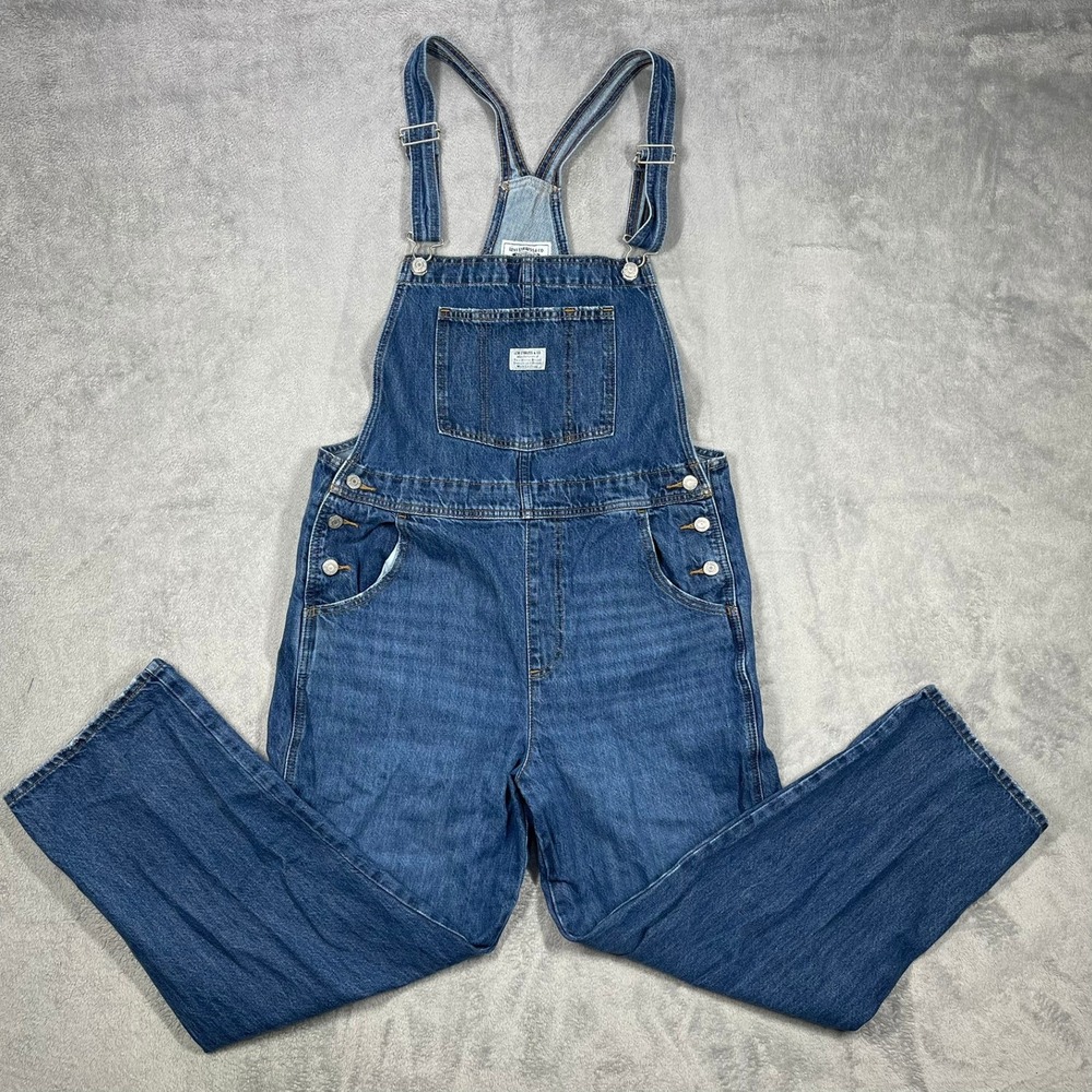Levi's Denim Overalls Womens Large Blue Straight Leg Bib Dungarees 85315-0018